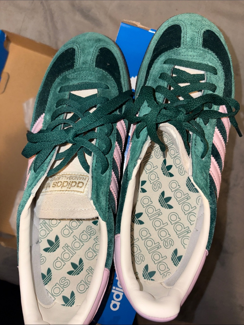 adidas Originals Green & Pink Suede Women's Sneakers - Picture 3 of 8
